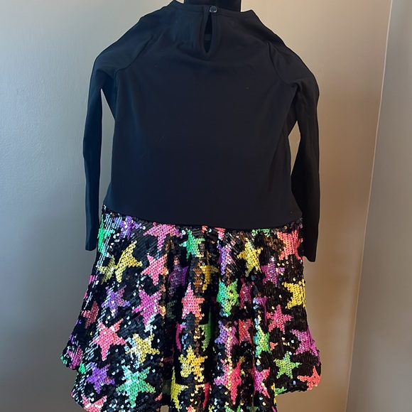 Counting Daisies Girls Size 7/8 Hocus Pocus Black Halloween Sequin Dress lk new - Picture 5 of 8